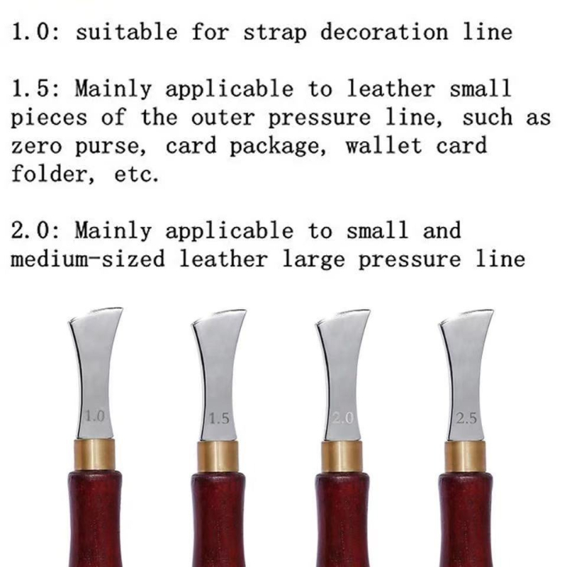 Red Wooden Handle Leather Edge - Groover Stitching Tool ulasan dan harga